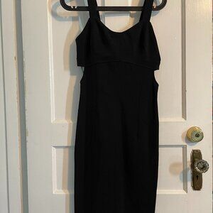 Black side cut out dress